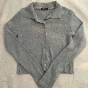 Brandy Melville Light Gray Knit Top